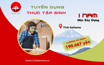 Đơn Hàng Mộc Xây Dựng Tuyển Nam Làm Việc tại Tỉnh Saitama.